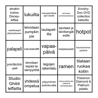 dark season bingo Card