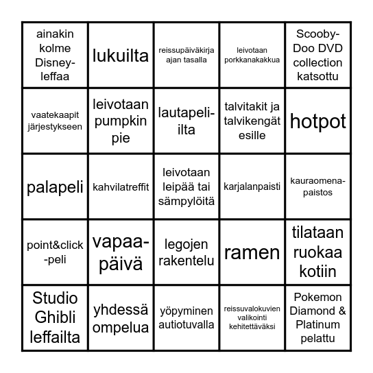 dark season bingo Card