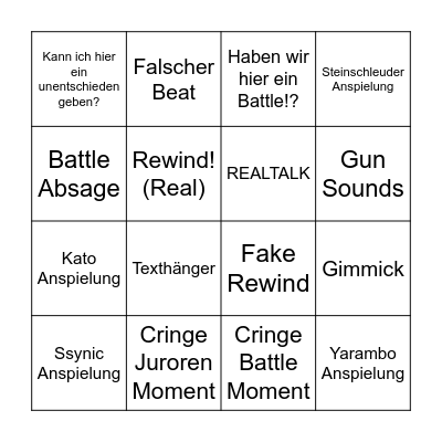 Battlerap Bingo Card