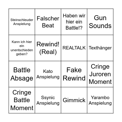 Battlerap Bingo Card
