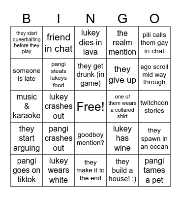 shared health stream Bingo Card