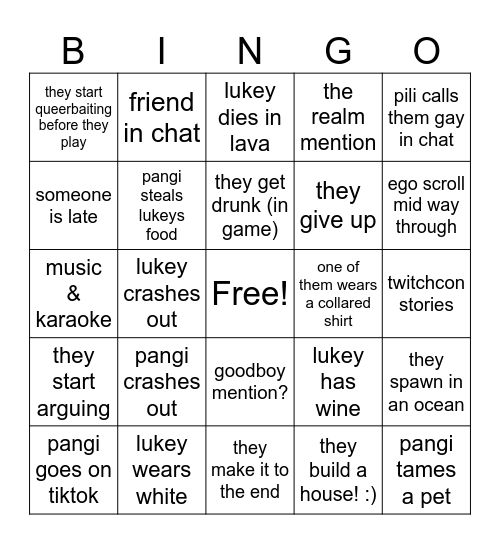 shared health stream Bingo Card