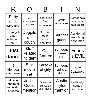 Halloween Bingo Card