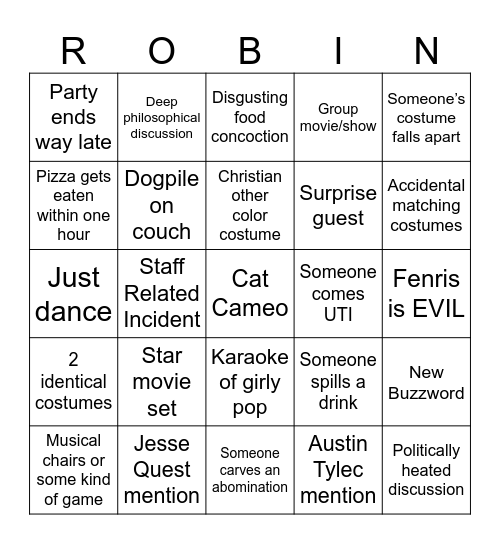 Halloween Bingo Card