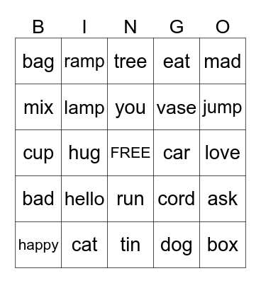 ASL BINGO - FINGERSPELLING Bingo Card