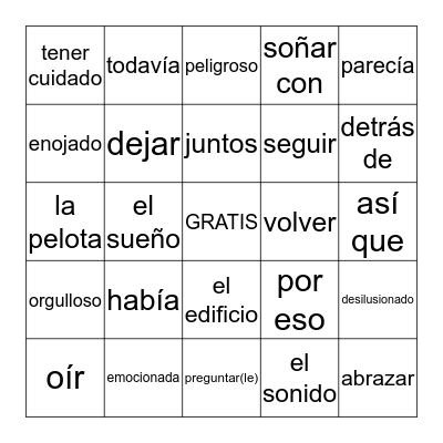 La Llorona 1-6 Bingo Card