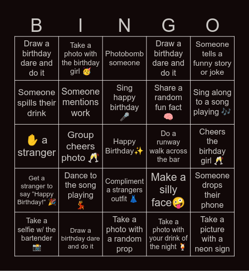 Genisis' Bingo Card