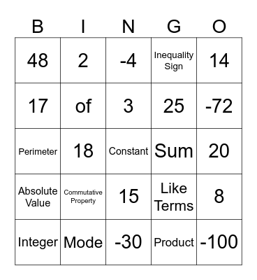 Halloween BINGO Card