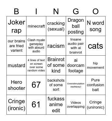 Instagram reels bingo Card