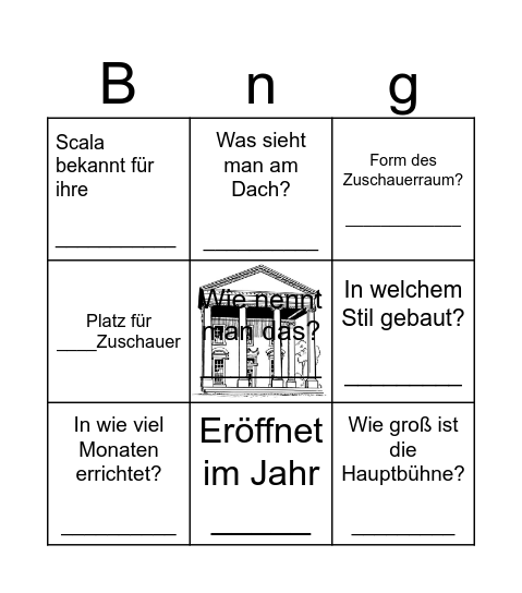 Die Mailänder Scala Bingo Card