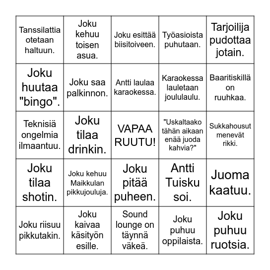 PikkujouluBINGO Card