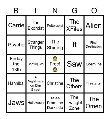 MUSIC BINGO at the Ann Arbor Eagles!  👻Scary Movie and TV Themes!🎃 Bingo Card