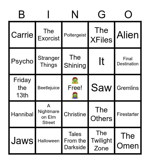 MUSIC BINGO at the Ann Arbor Eagles!  👻Scary Movie and TV Themes!🎃 Bingo Card