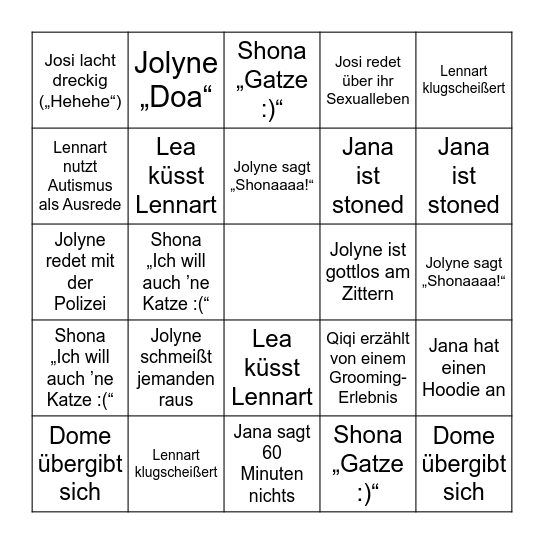 Steffingo Bingo Card
