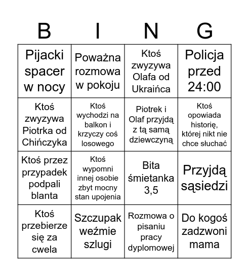 Halloween 2025 Bingo Card