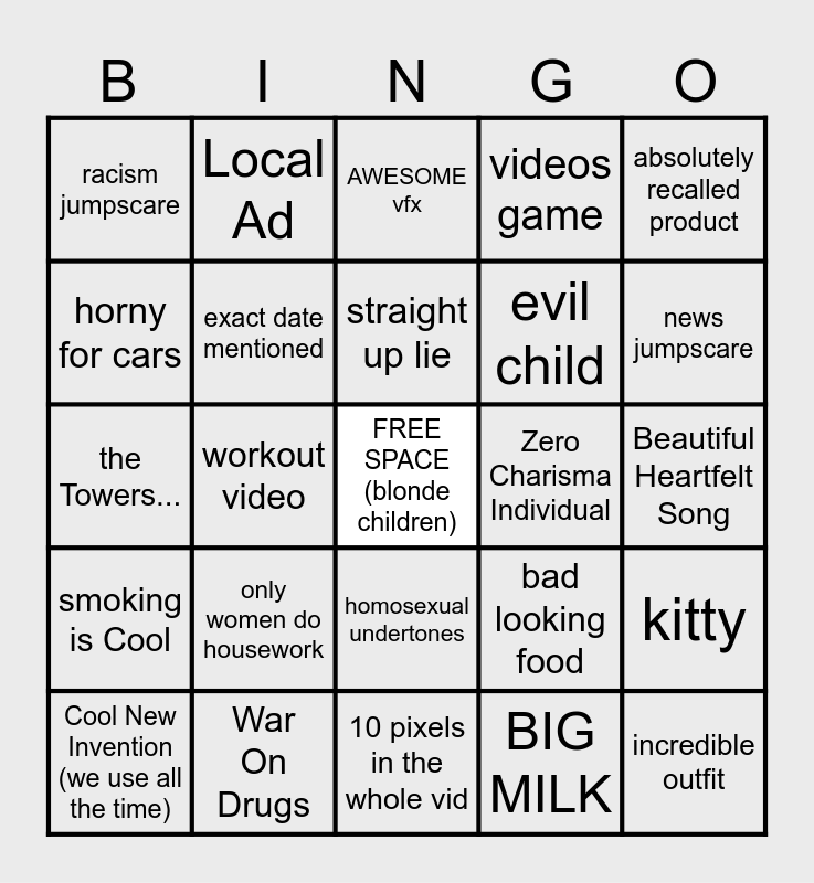 Old Ad Bingo Card