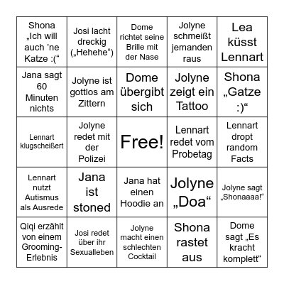 Steffingo Bingo Card