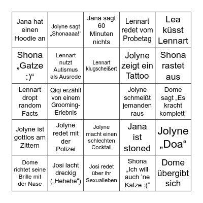 Steffingo Bingo Card