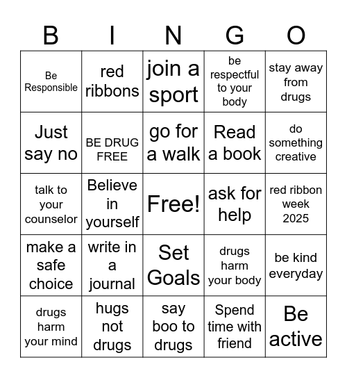 Red Ribbon Week - Ramona Bingo Card