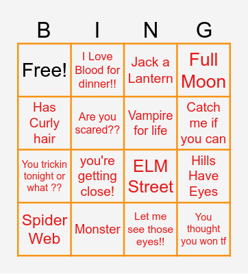 Happy Halloween !! Bingo Card