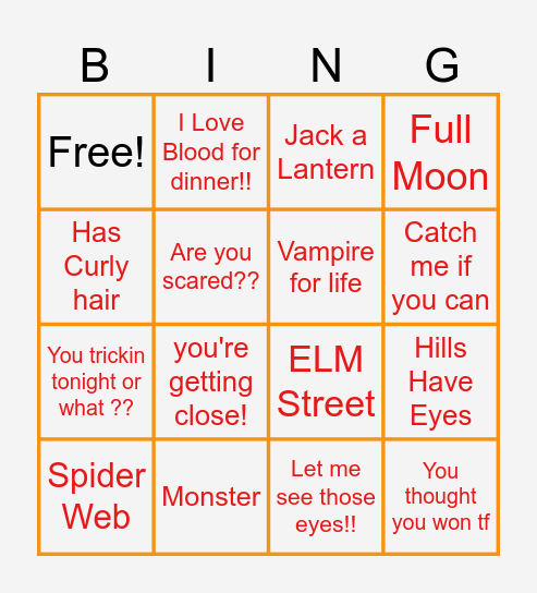 Happy Halloween !! Bingo Card
