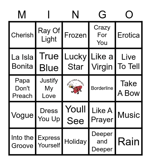 Madonna! Bingo Card