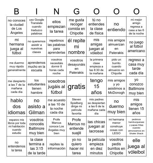 BINGO Card