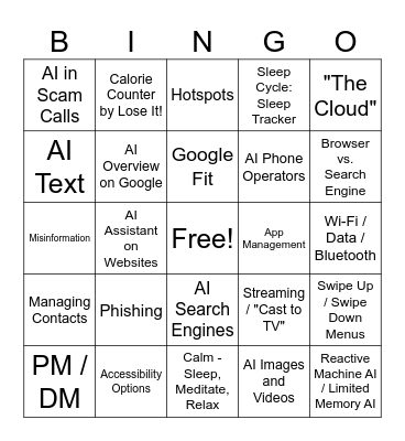 Tech Lingo Bingo Card