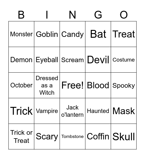HALLOWEEN BINGO Card