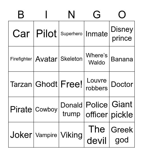 Halloween Bingo Card