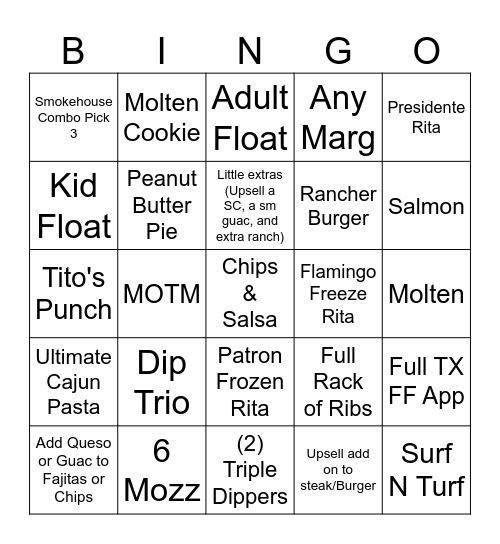 SERVER BINGO P1 F27 Bingo Card