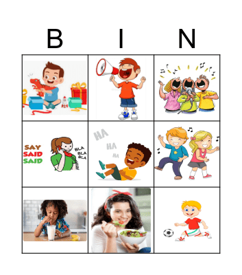 Basic Verbs pictures Bingo Card