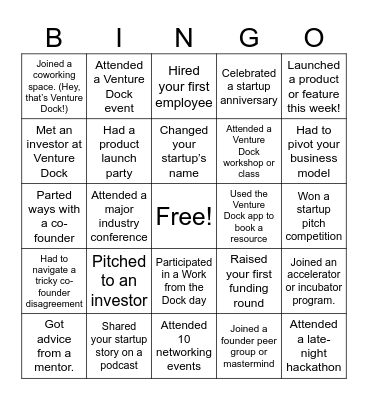 Founders Bingo Card