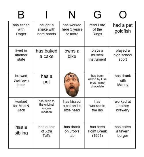Georgetown Bingo Card