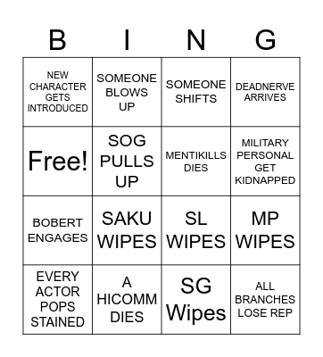 All branches going utopia PD Bingo Card