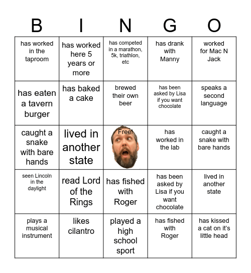 Georgetown Bingo Card