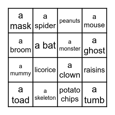 FRENCH HALLOWEEN BINGO Card