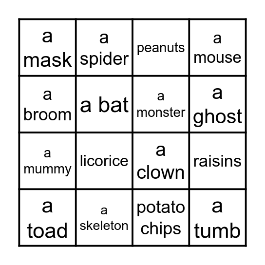 FRENCH HALLOWEEN BINGO Card
