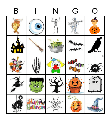 Halloween Bingo 1 Bingo Card