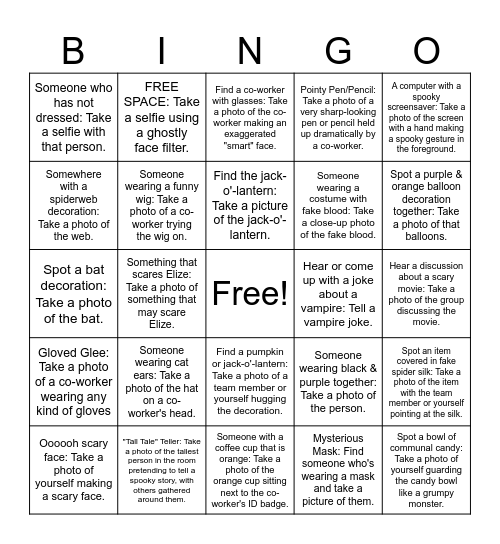 tesitn Bingo Card
