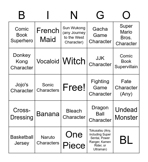 Halloween Bingo Card