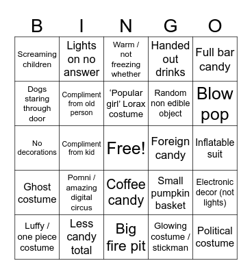 Halloween Bingo Card