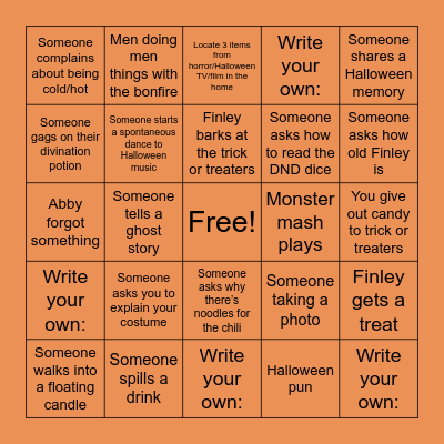 Halloween Bingo Card