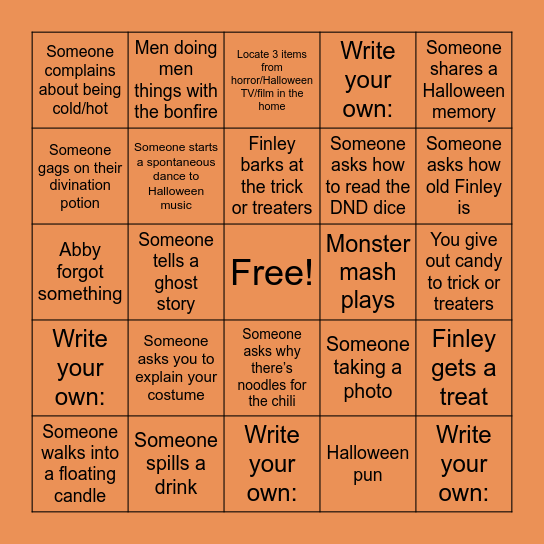 Halloween Bingo Card