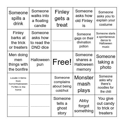 Halloween Bingo Card