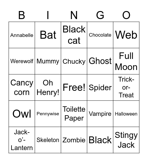 Happy Halloween! Bingo Card