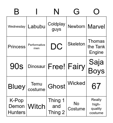 Halloween Bingo Card