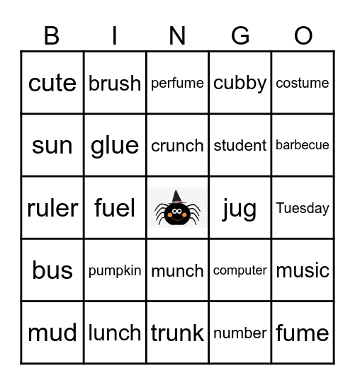 Short and Long u Bingo Card