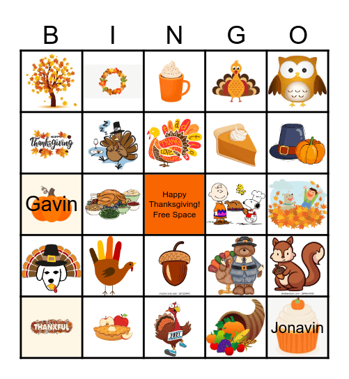 THANKSGIVING BINGO Card