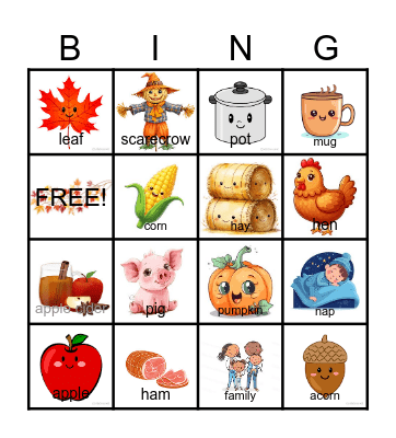 Fall BINGO Card